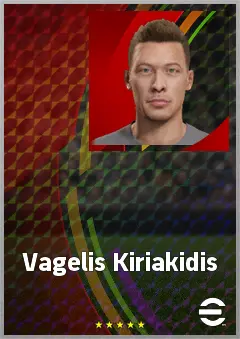 Vagelis Kiriakidis eFootball 2026 player card, 57 OVR LWF