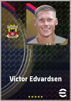 Victor Edvardsen eFootball 2026 player card, 71 OVR CF
