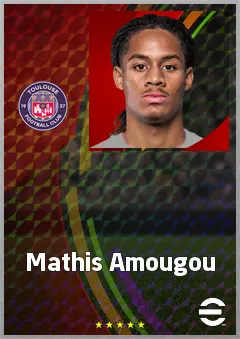 Mathis Amougou eFootball 2026 player card, 70 OVR CMF