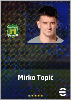 Mirko Topić eFootball 2026 player card, 72 OVR DMF