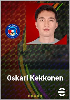 Oskari Kekkonen eFootball 2026 player card, 65 OVR CMF