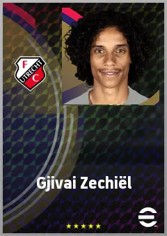 Gjivai Zechiël eFootball 2026 player card, 69 OVR CMF