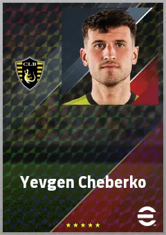 Yevgen Cheberko eFootball 2026 player card, 71 OVR CB