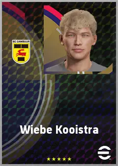 Wiebe Kooistra eFootball 2026 player card, 60 OVR RWF