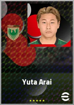 Arai Yuta eFootball 2026 player card, 68 OVR LMF