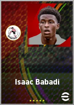 Isaac Babadi eFootball 2026 player card, 67 OVR AMF