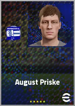 August Priske eFootball 2026 player card, 70 OVR CF