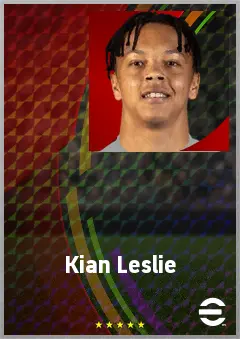 Kian Leslie eFootball 2026 player card, 64 OVR RMF
