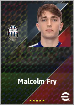 Malcolm Fry eFootball 2026 player card, 64 OVR RWF