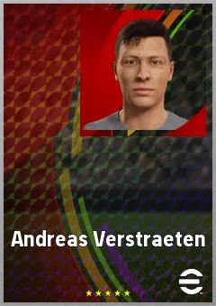Andreas Verstraeten eFootball 2026 player card, 63 OVR LB