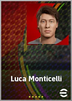 Luca Monticelli eFootball 2026 player card, 64 OVR AMF