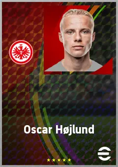 Oscar Højlund eFootball 2026 player card, 71 OVR CMF