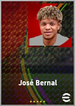 José Bernal eFootball 2026 player card, 68 OVR LWF