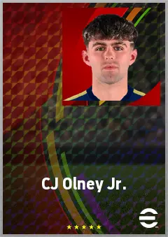 CJ Olney Jr. eFootball 2026 player card, 66 OVR LMF