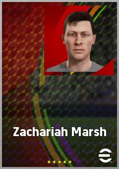 Zachariah Marsh eFootball 2026 player card, 65 OVR CF