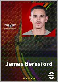 James Beresford eFootball 2026 player card, 66 OVR RB