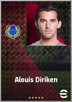 Alouis Diriken eFootball 2026 player card, 63 OVR CB