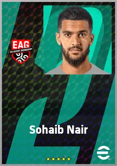 Sohaib Nair eFootball 2026 player card, 69 OVR CB
