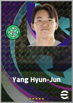 Yang Hyun-Jun eFootball 2026 player card, 72 OVR RWF