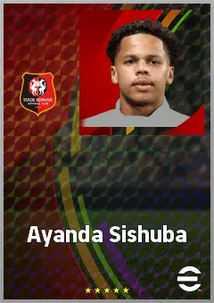 Ayanda Sishuba eFootball 2026 player card, 64 OVR AMF