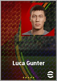 Luca Gunter eFootball 2026 player card, 65 OVR GK