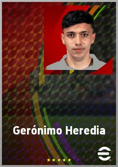 Gerónimo Heredia eFootball 2026 player card, 68 OVR DMF