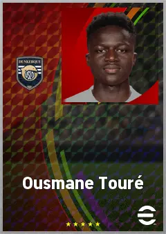 Ousmane Touré eFootball 2026 player card, 65 OVR CB