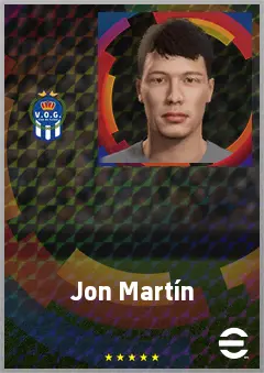 Jon Martín eFootball 2026 player card, 72 OVR CB