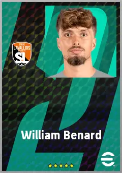 William Benard eFootball 2026 player card, 65 OVR CMF