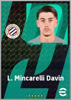 L. Mincarelli Davin eFootball 2026 player card, 67 OVR LB