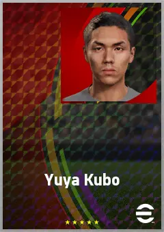 Kubo Yuya eFootball 2026 player card, 70 OVR CMF
