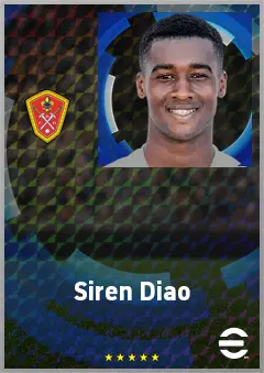 Siren Diao eFootball 2026 player card, 65 OVR CF