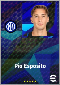 Pio Esposito eFootball 2026 player card, 74 OVR CF