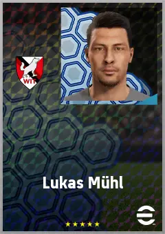 Lukas Mühl eFootball 2026 player card, 68 OVR CB