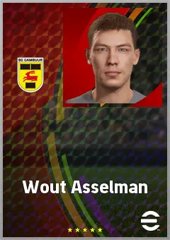Wout Asselman eFootball 2026 player card, 67 OVR DMF