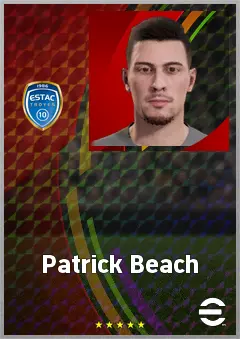 Patrick Beach eFootball 2026 player card, 72 OVR GK