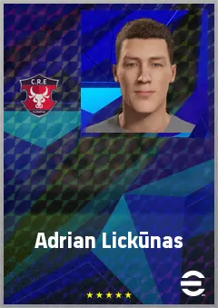 Adrian Lickūnas eFootball 2026 player card, 61 OVR RMF