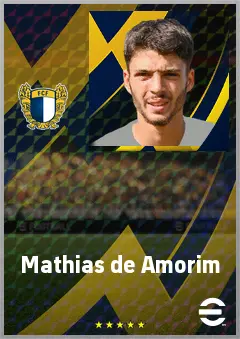 Mathias de Amorim eFootball 2026 player card, 67 OVR CMF