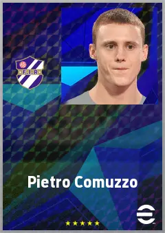 Pietro Comuzzo eFootball 2026 player card, 72 OVR CB