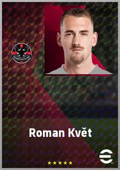 Roman Květ eFootball 2026 player card, 65 OVR CMF