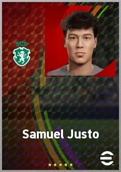 Samuel Justo eFootball 2026 player card, 68 OVR CMF