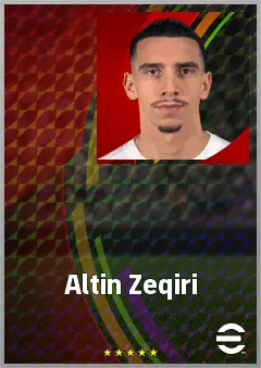Altin Zeqiri eFootball 2026 player card, 68 OVR LWF