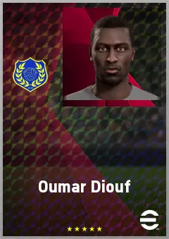 Oumar Diouf eFootball 2026 player card, 66 OVR CF