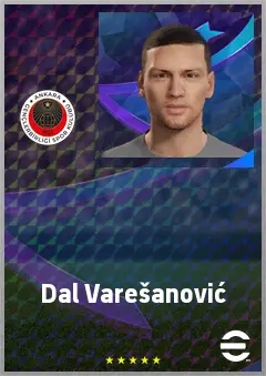 Dal Varešanović eFootball 2026 player card, 68 OVR AMF