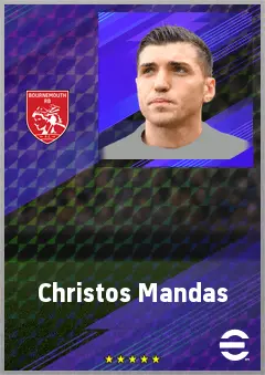 Christos Mandas eFootball 2026 player card, 73 OVR GK