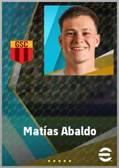 Matías Abaldo eFootball 2026 player card, 73 OVR RWF