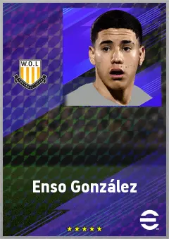 Enso González eFootball 2026 player card, 69 OVR LWF