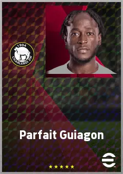 Parfait Guiagon eFootball 2026 player card, 72 OVR LMF