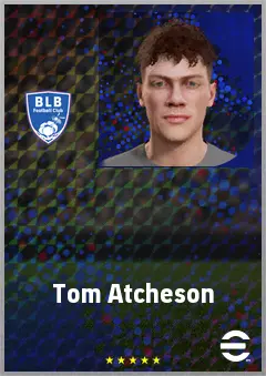 Tom Atcheson eFootball 2026 player card, 62 OVR CB