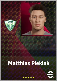 Matthias Pieklak eFootball 2026 player card, 70 OVR GK